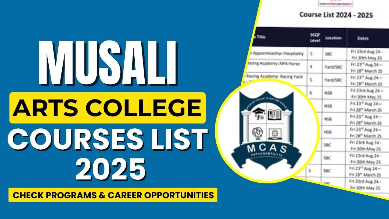 Musali Arts College Courses List 2025